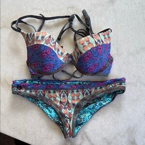 Colorful Patterned Bikini Set